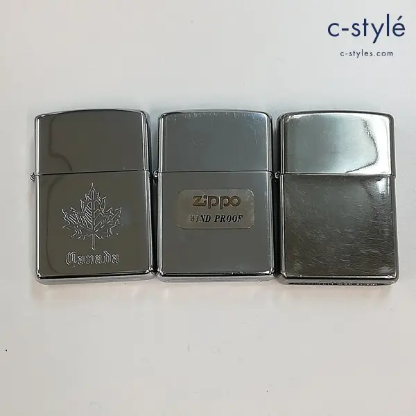 ZIPPO ジッポー オイルライター 喫煙具 CANADA カナダ WIND PROOF 無地 計3点