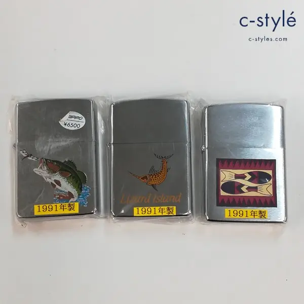 ZIPPO ジッポー 1991年製 魚 ブラックバス LIZARD ISLAND 喫煙具 計3点