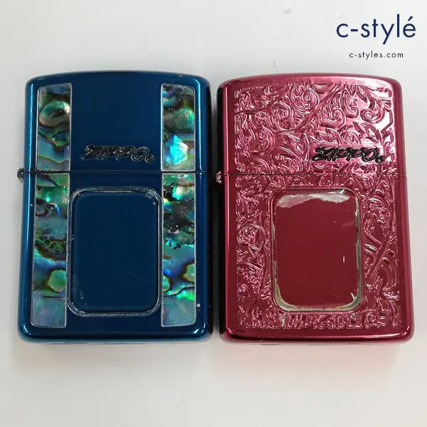 ZIPPO ジッポー オイルライター アーマーケース 2種 メタリックブルー メタリックレッド 喫煙具