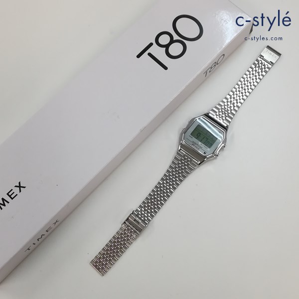 TIMEX タイメックス 腕時計 シルバー TW2R79300 T80 B RACELET SILVER クォーツ式 デジタル