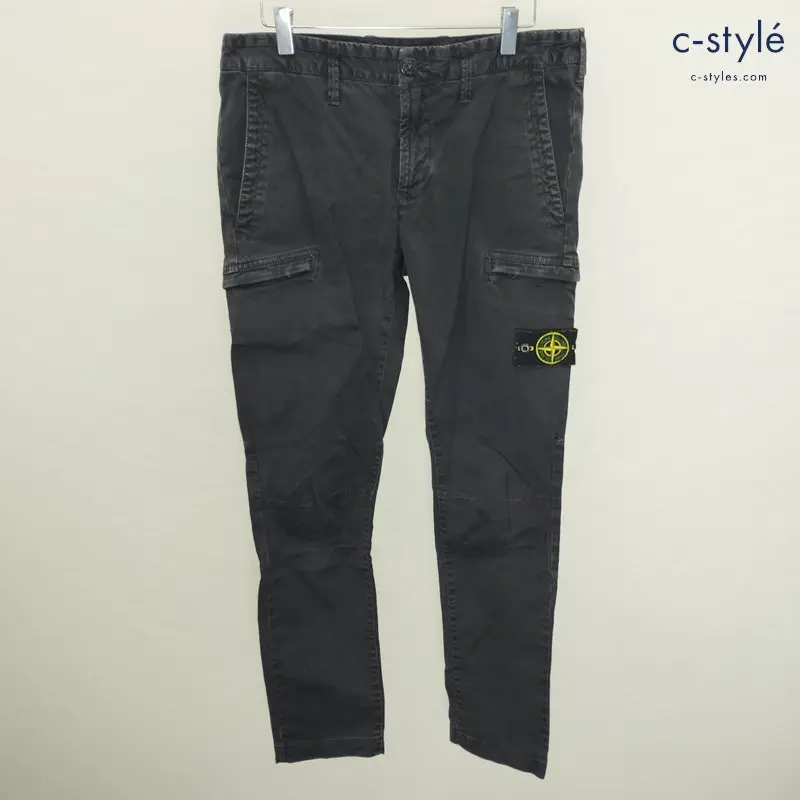 STONE ISLAND ストーンアイランド Trousers カーゴパンツ W31 ブラック パッチ付 7115321L1 TYPE SK