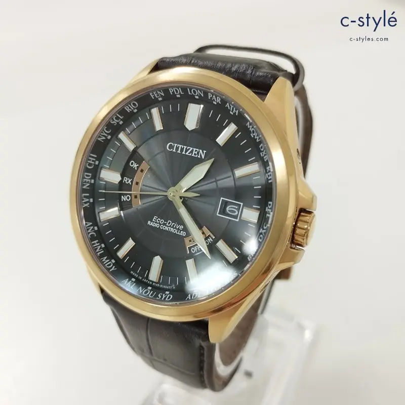 CITIZEN シチズン エコドライブ 腕時計 ブラウン×ゴールド 革 H145-S099111