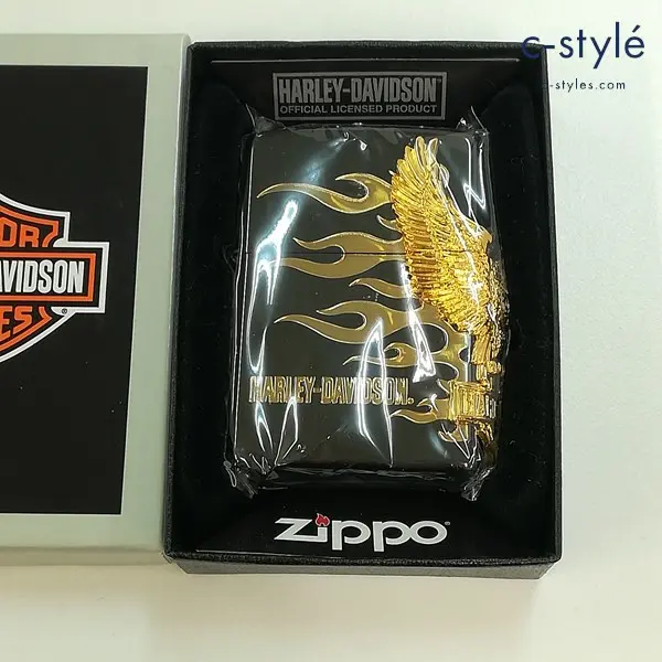 ZIPPO ジッポー HARLEY-DAVIDSON ハーレーダビッドソン サイドメタル オイルライター ブラック×ゴールドの買取金額(買取実績)