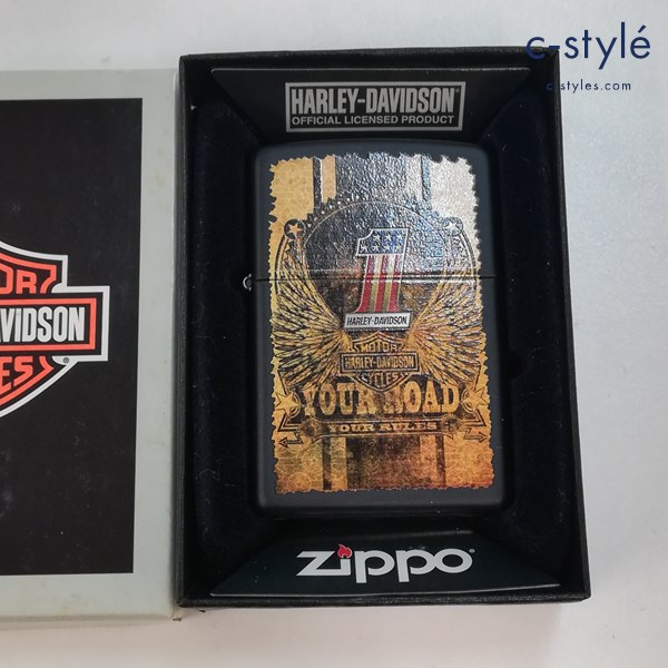 ZIPPO ジッポー HARLEY-DAVIDSON ハーレーダビッドソン YOUR ROAD 2011年製 オイルライター ブラック 喫煙具