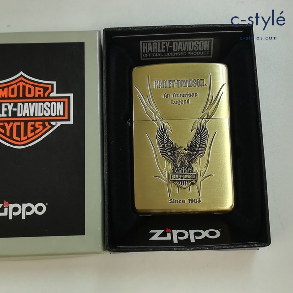 ZIPPO ジッポー HARLEY-DAVIDSON ハーレーダビッドソン イーグル メタルロゴ オイルライター ゴールド 喫煙具