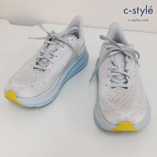 HOKA ONE ONE ホカオネオネ ランニングシューズ 24cm ホワイト×ブルー クリフトン9 レディース