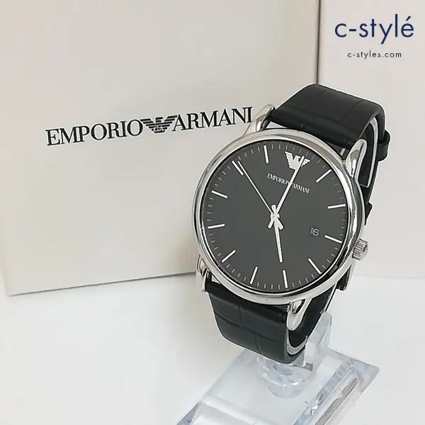 EMPORIO ARMANI エンポリオアルマーニ 腕時計 シルバー×ブラック AR-2500 クォーツ