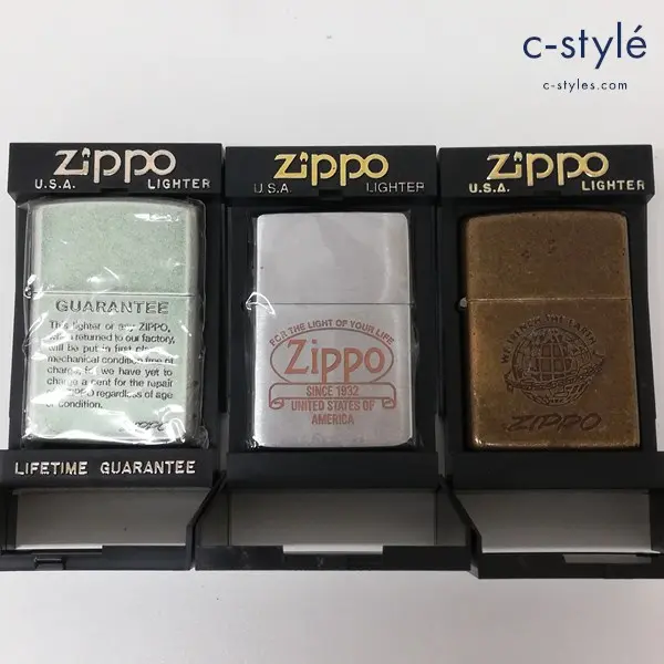 ZIPPO ジッポー オイルライター 1994年 GUARANTEE WE TRENCH THE EARTH 1995年 ロゴ 喫煙具 計3点