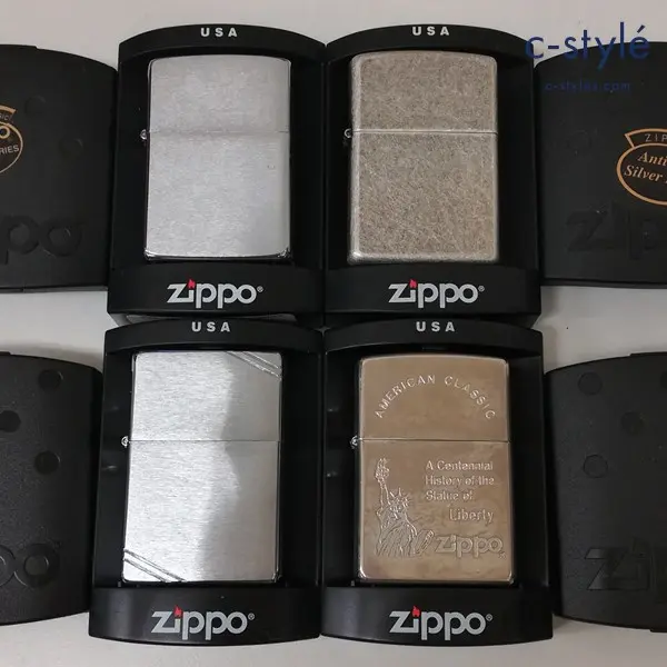 ZIPPO ジッポー オイルライター ダイアゴナルライン 無地 自由の女神 喫煙具 計4点