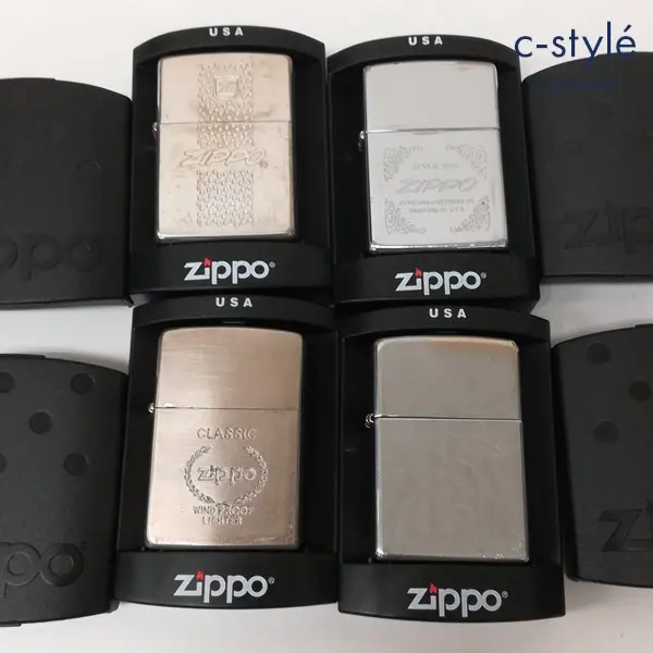 ZIPPO ジッポー オイルライター 無地 月桂冠 模様 喫煙具 計4点