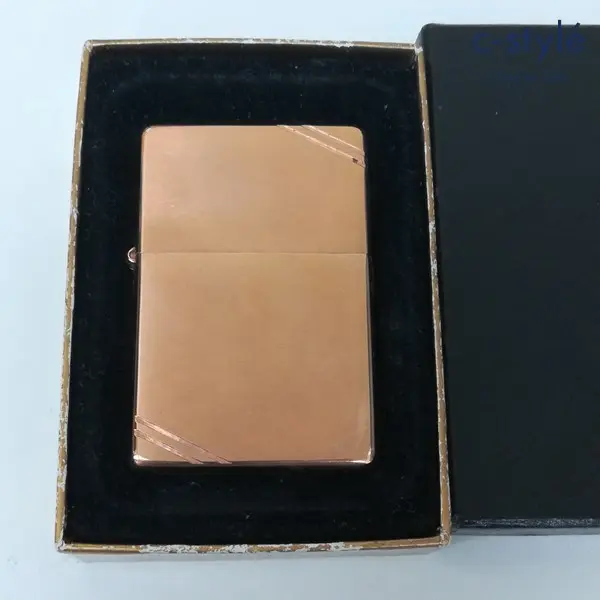 ZIPPO ジッポー オイルライター 1998年 フラットトップ ダイアゴナルライン ブロンズ系 喫煙具