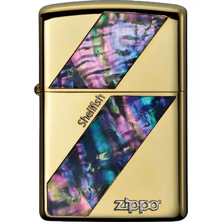 ZIPPO(ジッポー) GOLD SHELL FISH 両面貝貼りゴールド