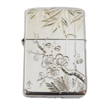 ZIPPO(ジッポー) スターリングシルバー STERLING SILVER 手彫り 梅 2003年製