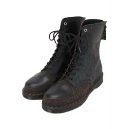 Dr.Martens(ドクターマーチン)×Y’s(ワイズ) ブーツ 10ホール 10-EYES BACK ZIP BOOTS MOON FABRIC BLACK