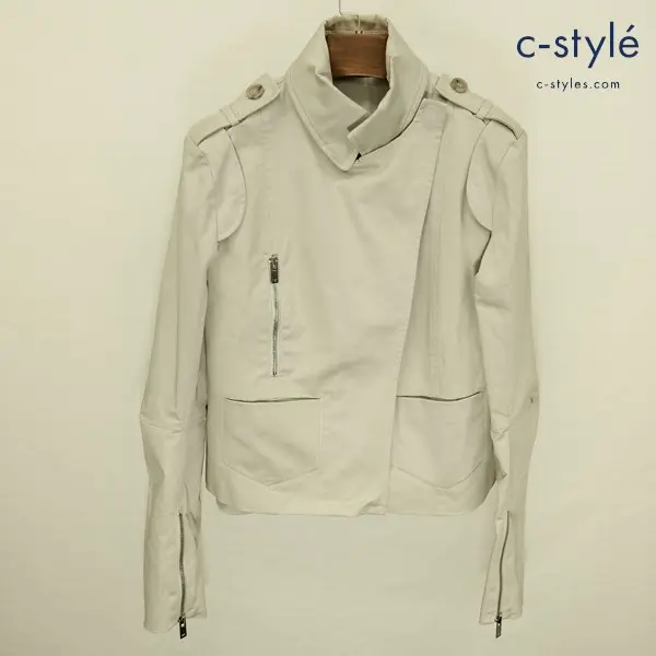 Maison Margiela メゾン マルジェラ コットンバイカージャケット 42 アイボリー系 イタリア製 長袖 レディース