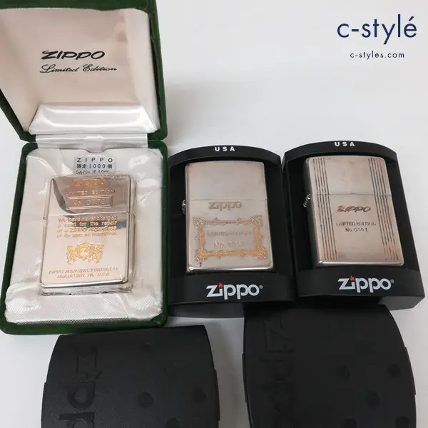 ZIPPO ジッポー オイルライター LIMITED EDITION ストライプ エンブレム 喫煙具 計3点