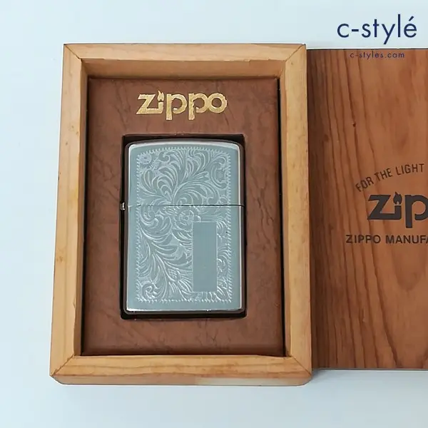 ZIPPO ジッポー オイルライター 1977年製 Venetian ヴェネチアン シルバー 喫煙具