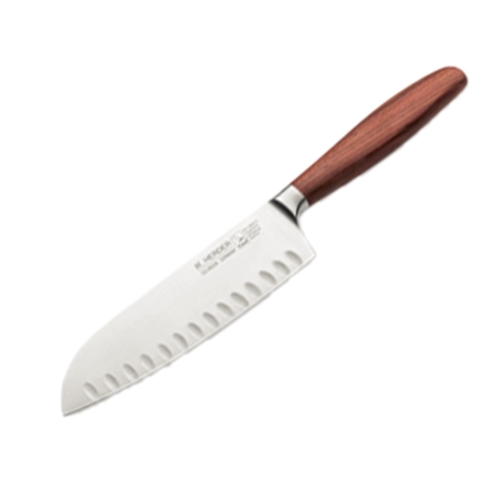 ゾーリンゲン(Solingen) 三徳包丁 Santoku knife Eterno, plum wood, blade length 16cm, forged, fluted edge