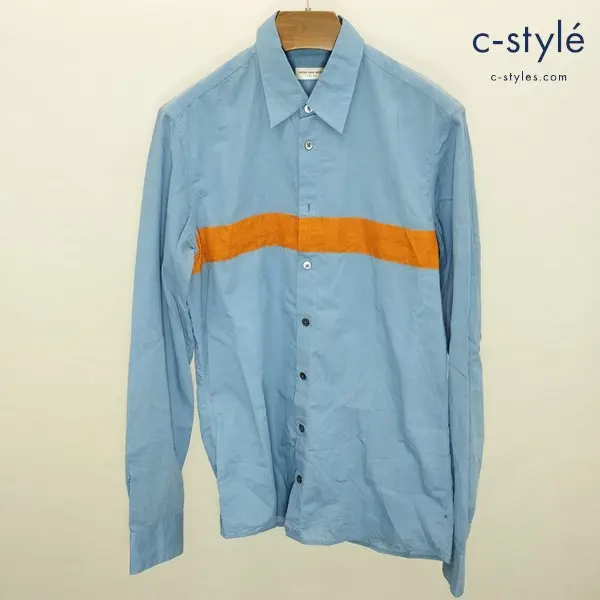 DRIES VAN NOTEN ドリスヴァンノッテン 長袖シャツ 44 ブルー系 綿100 ライン