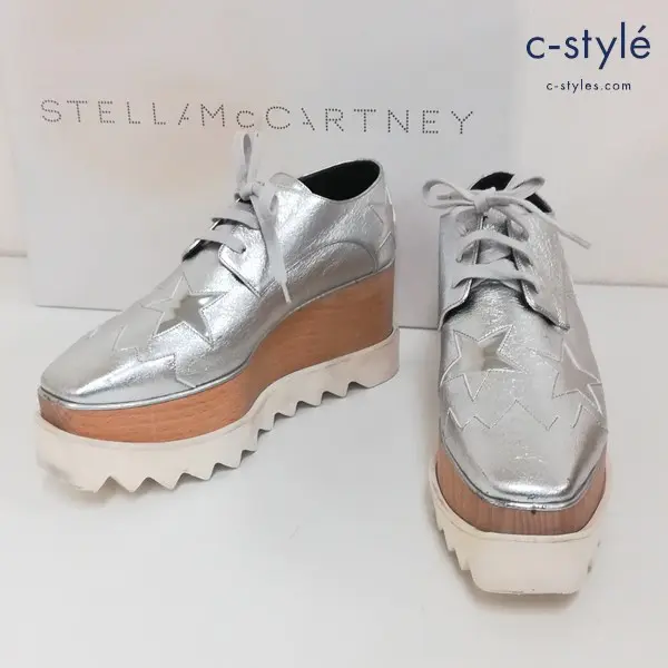 STELLA McCARTNEY ステラマッカートニー インジウム エリス スターシューズ 37 シルバー 363998 星 レディース