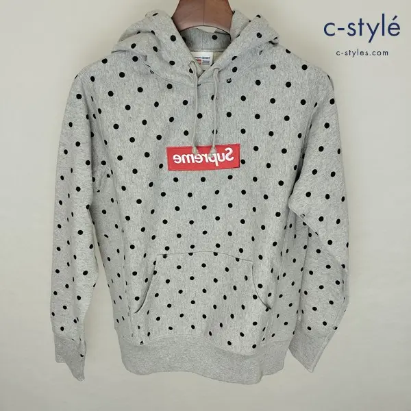 Supreme×COMME des GARCONS SHIRT Polka Dot Box Logo Hoodie 12SS S グレー パーカー スウェット フード付