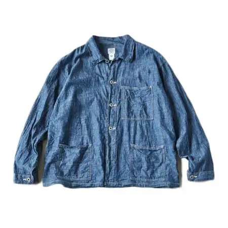 POST OVERALLS (ポストオーバーオールズ) #3114 11 USMC 3 Pocket Utility Jacket (1930s Version) chambray indigo