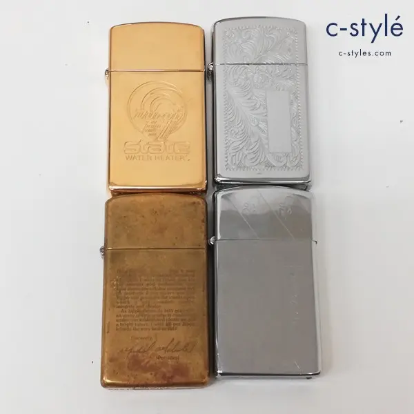 ZIPPO ジッポー オイルライター スリムタイプ state 社長メッセージ トライバル柄 W.J.S. 喫煙具 計4点