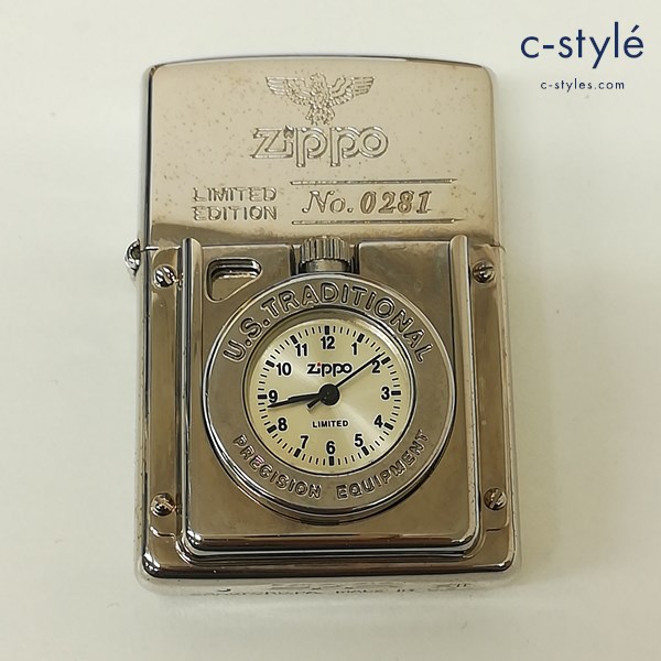 ZIPPO ジッポー 1996年製 タイムライト LIMITED EDITION オイルライター シルバー 喫煙具 時計