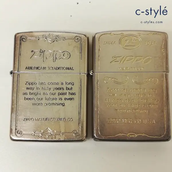 ZIPPO ジッポー オイルライター 1992年製 AMERICAN TRADITIONAL WIND-PROOF シルバー 文字 喫煙具