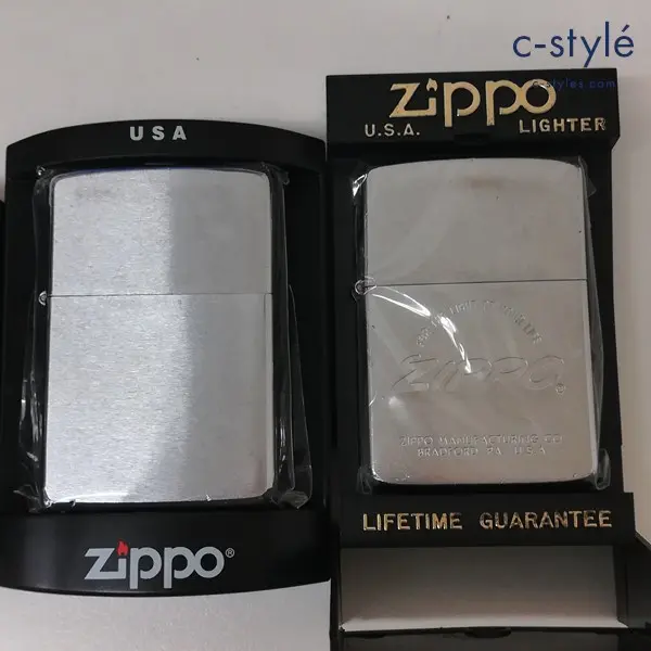 ZIPPO ジッポー オイルライター 1980年 無地 1985年 文字ロゴ シルバー 喫煙具 計2点