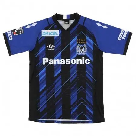 UMBRO(アンブロ) メンズ サッカー/フットサル ライセンスシャツ GAMBA ガンバ 1STレプリカS/Sシャツ UDS6116H : ブラック×ブルー UMBRO