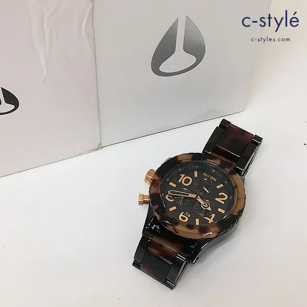 NIXON ニクソン 腕時計 ブラウン系 42-20 CHRONO MINIMIZE クォーツ べっ甲柄