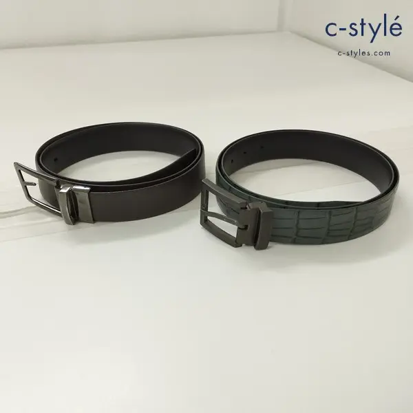 GIORGIO ARMANI ジョルジオアルマーニ ベルト グリーン ブラウン イタリア製 計2点