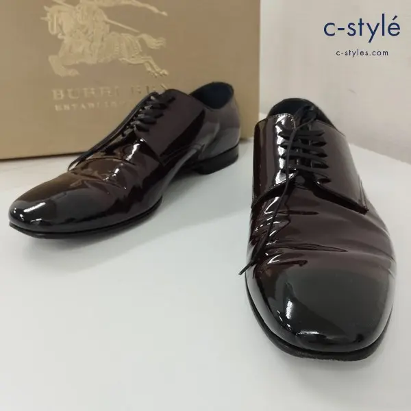 BURBERRY バーバリー PATENT LEATHER LACE UP DERBY レザーシューズ 41 ブラウン系 PRORSUM