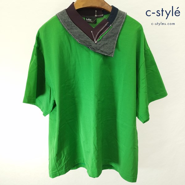 kolor カラー 度詰天竺Tシャツ 2 グリーン系 コットン100% 22SCM-T08208