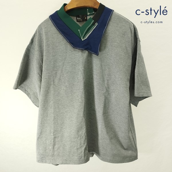 kolor カラー 度詰天竺Tシャツ 2 グレー コットン100% 22SCM-T08208