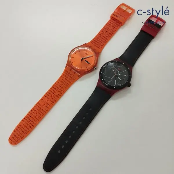 Swatch スウォッチ 腕時計 SISTEM 51 RED SUTR400 オレンジ 自動巻き SUOZ07 ブラック×レッド