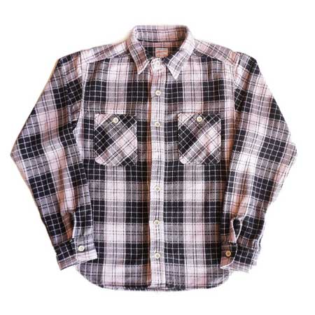 桃太郎ジーンズ(モモタロウジーンズ) 05-310 オリジナルチェック･ワークシャツ 裏起毛 ネルシャツ コットン100％
