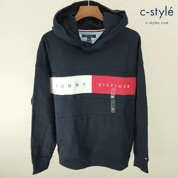 TOMMYHILFIGER トミーヒルフィガー フーディー M ネイビー 長袖 綿100% 78J8383