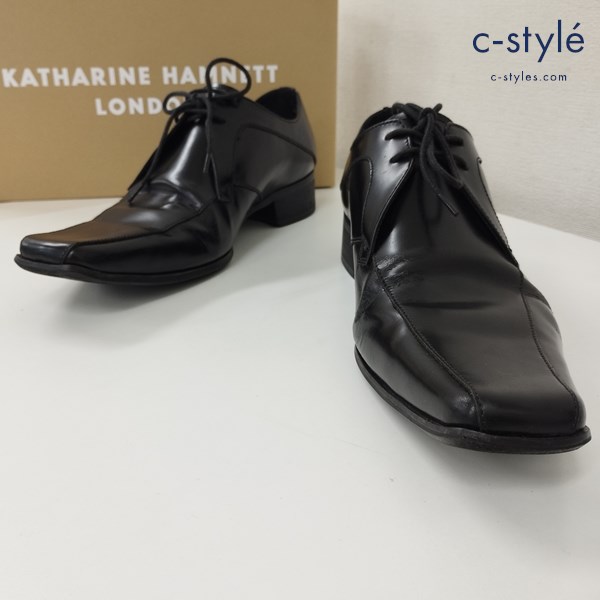 KATHARINE HAMNETT LONDON キャサリンハムネットロンドン ビジネスシューズ 25cm ブラック 本革 レザー 紳士靴