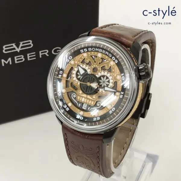 BOMBERG ボンバーグ 腕時計 ゴールド×ブラウン 自動巻き BB-01 マリアッチスカル CT43ASPGD.24-1.11