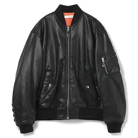 G.V.G.V.(ジーヴィジーヴィ) FAKE LEATHER LACE UP MA－1 BLOUSON