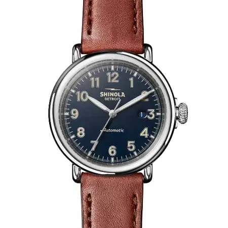 SHINOLA(シャイノラ) Runwell Automatic Leather Strap Watch, 45mm