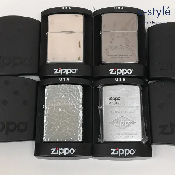 ZIPPO ジッポー オイルライター 無地 文字 ひし形ロゴ 喫煙具 計4点