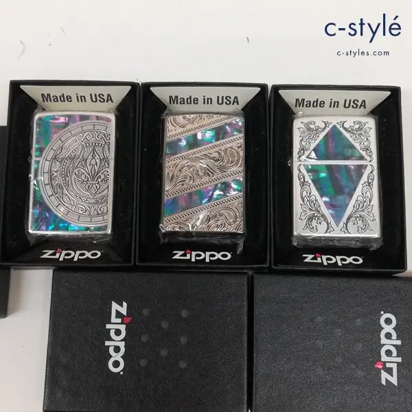 ZIPPO ジッポー オイルライター 2018年 2019年 シェル プレート アラベスク 喫煙具 計3点