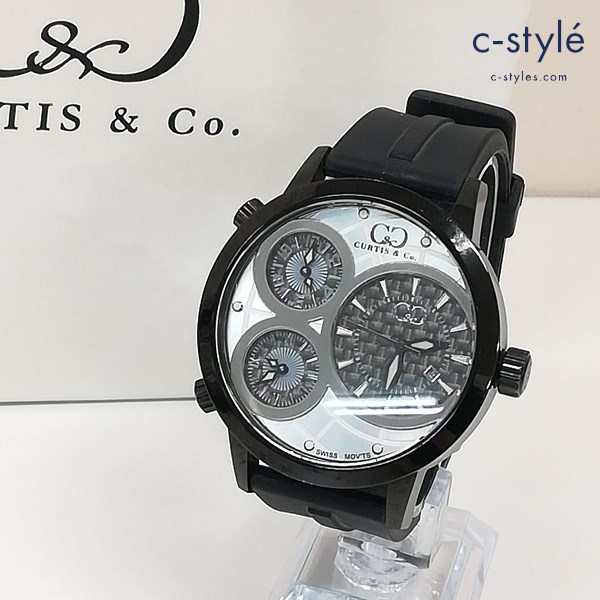 CURTIS & Co. カーティス 腕時計 ブラック BIG TIME WORLD 50mm 999本限定 クォーツ