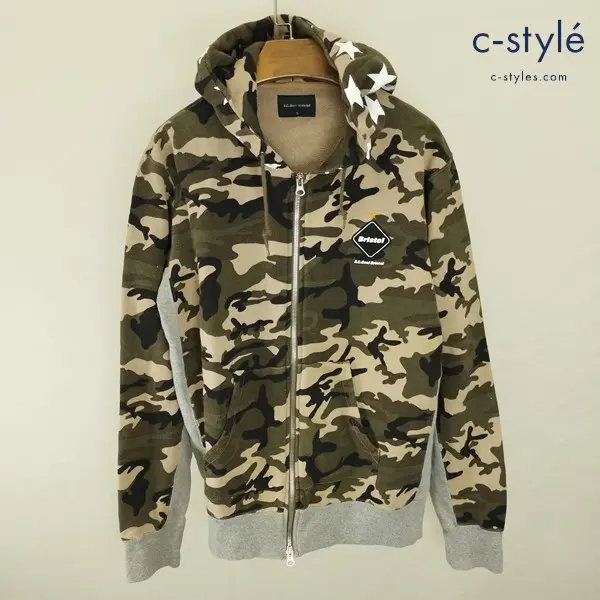 F.C.Real Bristol STAR HOOD CAMO PANEL ZIP UP SWEAT HOODY S マルチカラー スウェット カモ FCRB-160033