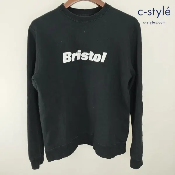 F.C.Real Bristol EMBROIDERY AUTHENTIC LOGO CREW NECK クルーネック S ブラック FCRB-178057