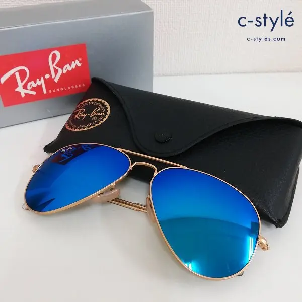 Ray-Ban レイバン サングラス 58□14 ゴールド×ブルー AVIATOR CLASSIC LARGE METAL RB3025