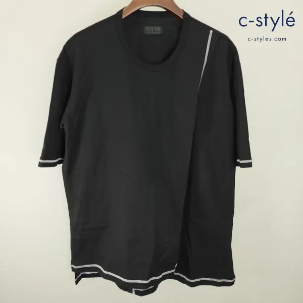 S’YTE サイト 半袖Tシャツ UI-T21-075 3 ブラック COTTON JERSEY CREW NECK HALF-LAYERT